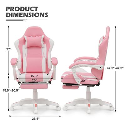 Silla de juegos con reposacabezas y soporte lumbar 25&quot;D x 26.5&quot;W x 42.5&quot;H Color personalizado