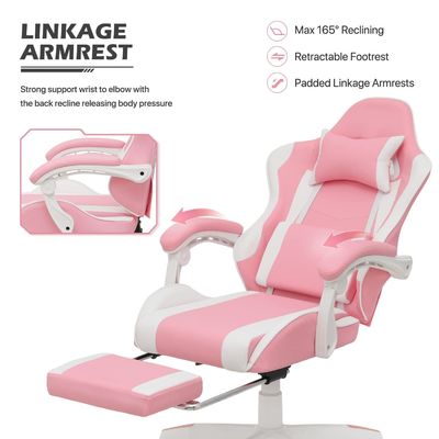Silla de juegos con reposacabezas y soporte lumbar 25&quot;D x 26.5&quot;W x 42.5&quot;H Color personalizado