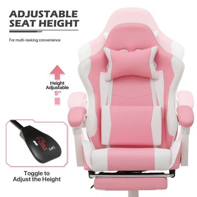 Silla de juegos con reposacabezas y soporte lumbar 25&quot;D x 26.5&quot;W x 42.5&quot;H Color personalizado