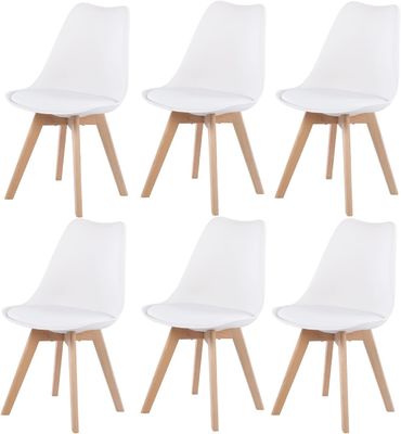 40'HQ sillas de salón con cojín de PU 1488pcs precios silla de comedor de tulipanes de madera nórdica