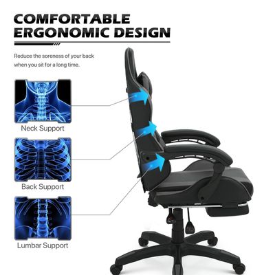 Silla de juegos de computadora de color personalizada con función de giro 360 / ajuste de altura / reclinación