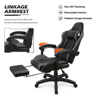 Silla de juegos de computadora de color personalizada con función de giro 360 / ajuste de altura / reclinación