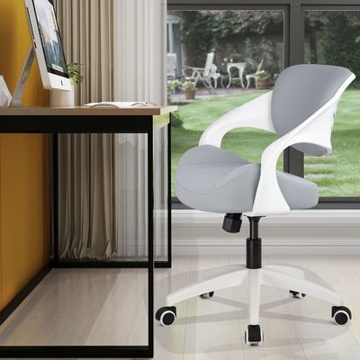 Silla de escritorio ejecutivo giratorio de malla ergonómica de metal con altura ajustable y soporte lumbar