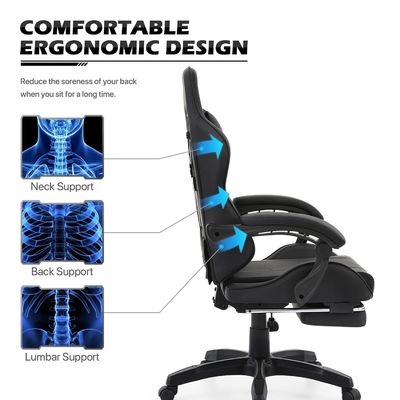 Embalaje de correo Estilo de diseño moderno Silla de jugador ajustable con reposacabezas y lumbar