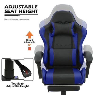 ALINUNU Color personalizado Ergonomía ajustable silla para jugadores con reposacabezas y lumbar