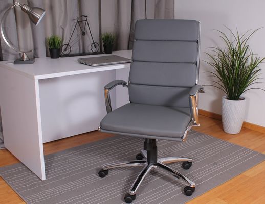 Reversa silla de escritorio giratorio ejecutivo con tapicería suave y soporte lumbar