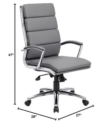 Reversa silla de escritorio giratorio ejecutivo con tapicería suave y soporte lumbar