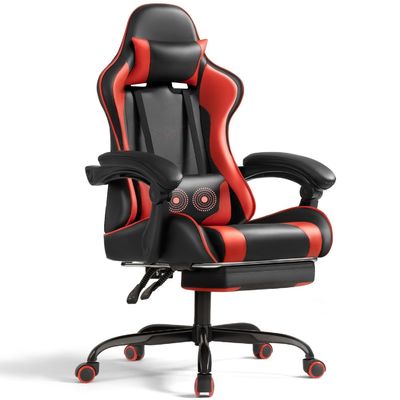 Silla giratoria ALINUNU Sillones ergonómicos para juegos de computadora con masaje y soporte lumbar