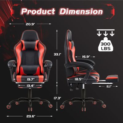 Silla giratoria ALINUNU Sillones ergonómicos para juegos de computadora con masaje y soporte lumbar