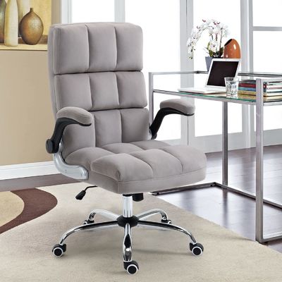 Silla de trabajo de escritorio de computadora con ruedas de tipo metálico giratorio ajustable en medio de la espalda
