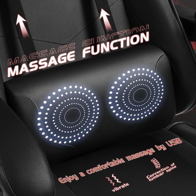 Silla de juego de computadora ergonómica de estilo moderno con reposapiés y masaje de apoyo lumbar