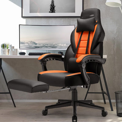 Silla de juegos de estilo de carreras ALINUNU Silla de computadora de oficina Juegos con reposacabezas y reposacabezas