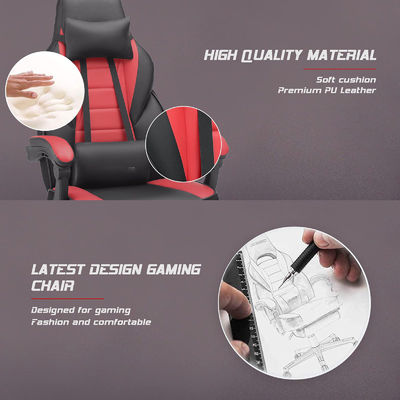 Silla de juego de estilo de carreras de color personalizada con apoyapiés y apoyacabezas 45 libras