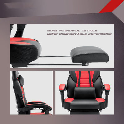 Silla de juego de estilo de carreras de color personalizada con apoyapiés y apoyacabezas 45 libras
