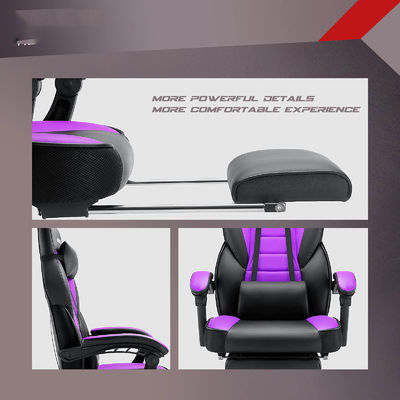 Silla de juego de tela con ajuste de altura giratorio 360 y función de reclinación
