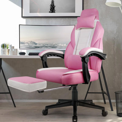 Personalizar silla de juego de estilo de carreras con apoyapiés y apoyacabezas 21.7 &quot;D x 27.2&quot;W x 47&quot;H