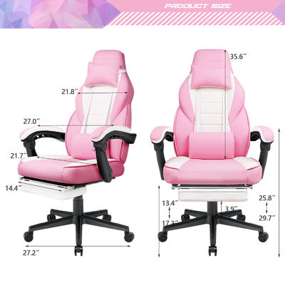 Personalizar silla de juego de estilo de carreras con apoyapiés y apoyacabezas 21.7 &quot;D x 27.2&quot;W x 47&quot;H