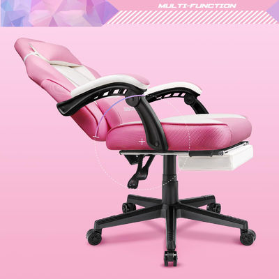 Personalizar silla de juego de estilo de carreras con apoyapiés y apoyacabezas 21.7 &quot;D x 27.2&quot;W x 47&quot;H