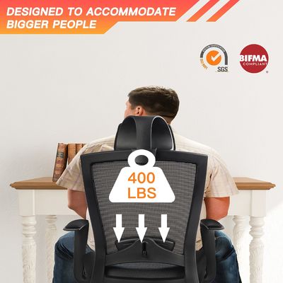 Silla de oficina de malla ergonómica con cojín engrosado y apoyacabezas ajustables