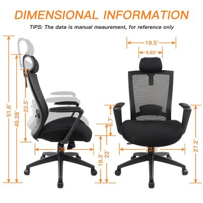Silla de oficina de malla ergonómica con cojín engrosado y apoyacabezas ajustables