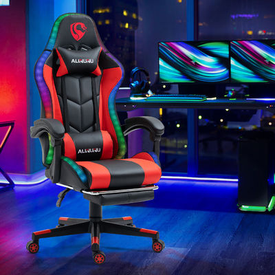 Obtenga la experiencia de juego definitiva con esta silla de juego de computadora de carreras RGB de cuero