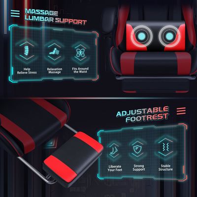 Moderno diseño silla de juego ALINUNU con apoyo lumbar de masaje y asiento giratorio 360