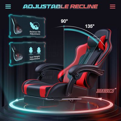 Moderno diseño silla de juego ALINUNU con apoyo lumbar de masaje y asiento giratorio 360