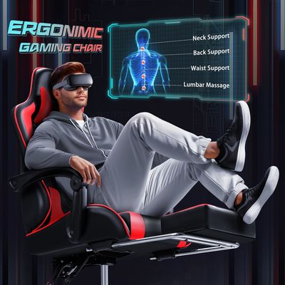Moderno diseño silla de juego ALINUNU con apoyo lumbar de masaje y asiento giratorio 360