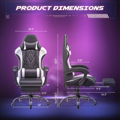 Silla de ordenador con 360 giratorios y ajuste de altura Silla de videojuegos ergonómica de espalda alta