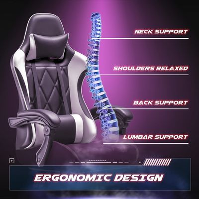 Silla de ordenador con 360 giratorios y ajuste de altura Silla de videojuegos ergonómica de espalda alta