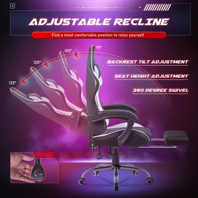 Silla de ordenador con 360 giratorios y ajuste de altura Silla de videojuegos ergonómica de espalda alta