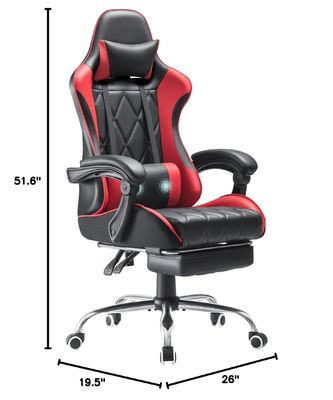 Sala de juegos de computadora silla giratoria con masaje de apoyo lumbar y diseño ergonómico de la espalda alta