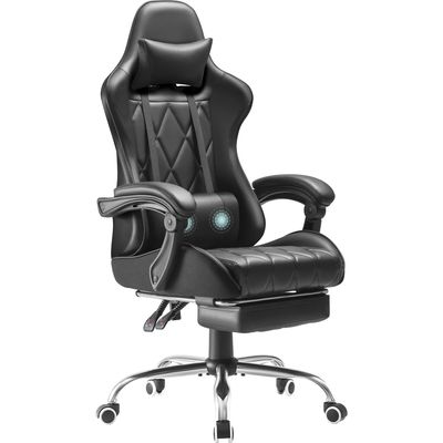 Sala de juegos de computadora silla de juego de carreras con reposapiés y masaje soporte lumbar de espalda alta