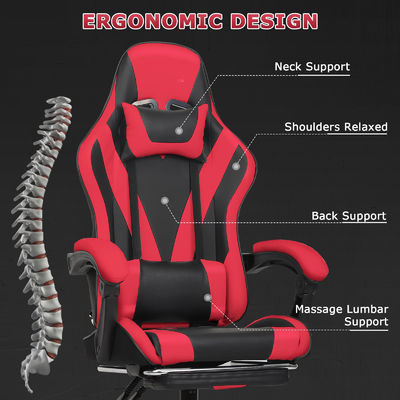 Embalaje de correo Y espalda alta Silla de juego ergonómica con reposapiés y altura ajustable