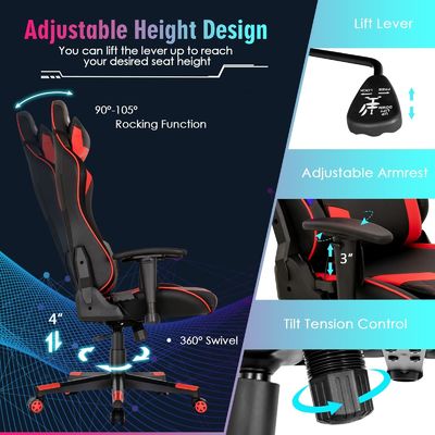 Silla de juego ergonómica ajustable de apoyo lumbar para adultos en ALINUNU