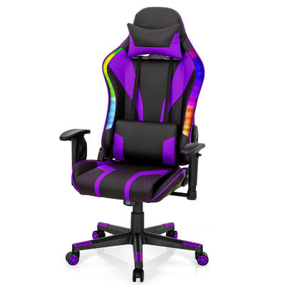 Silla de juego ergonómica de carreras ALINUNU con soporte lumbar ajustable y almohadilla de esponja