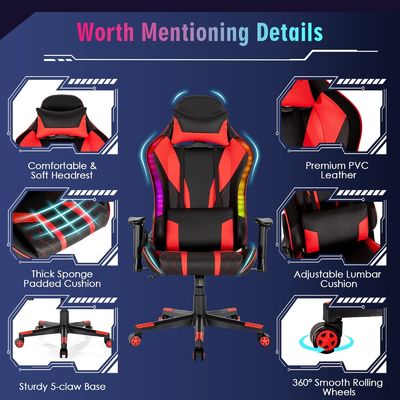 Actualice su silla de juego a silla giratoria ALINUNU con luces LED RGB Diseño ergonómico