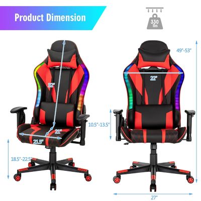 Actualice su silla de juego a silla giratoria ALINUNU con luces LED RGB Diseño ergonómico