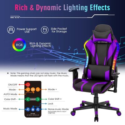 Actualice su configuración de juego con ALINUNU silla giratoria de diseño moderno y luces LED RGB