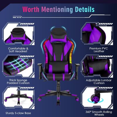 Actualice su configuración de juego con ALINUNU silla giratoria de diseño moderno y luces LED RGB