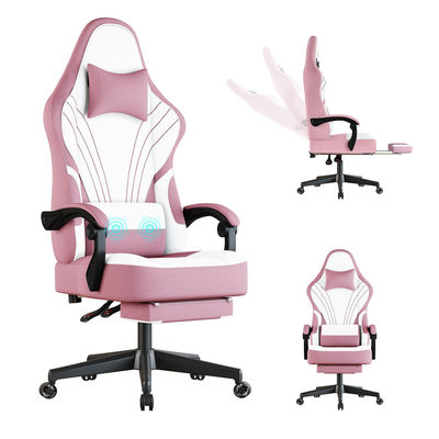 Silla de juegos de computadora ergonómica de diseño moderno de cuero sintético con reposapiés ALINUNU
