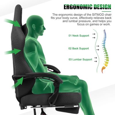 Aumente su experiencia de juego con la silla de juego reclinable ajustable en altura de ALINUNU