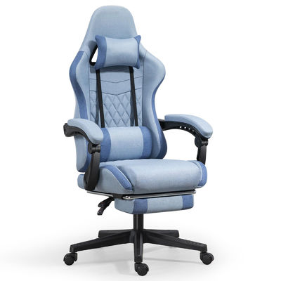 ALINUNU silla giratoria de tipo metálico de hierro silla de juegos de computadora con reposapiés y masaje