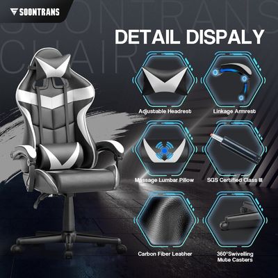Embalaje de correo Silla ergonómica para jugadores con masaje y diseño cómodo