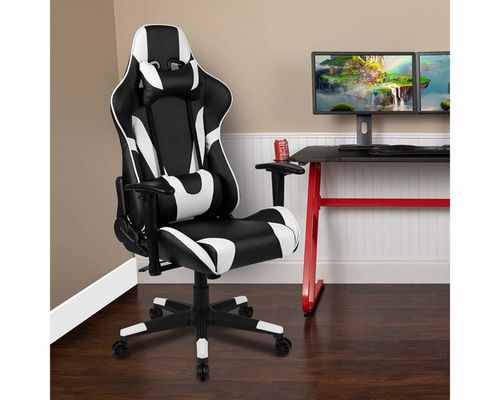 Silla de juegos de computadora de oficina ergonómica con función de giro 360 / ajuste de altura / reclinación