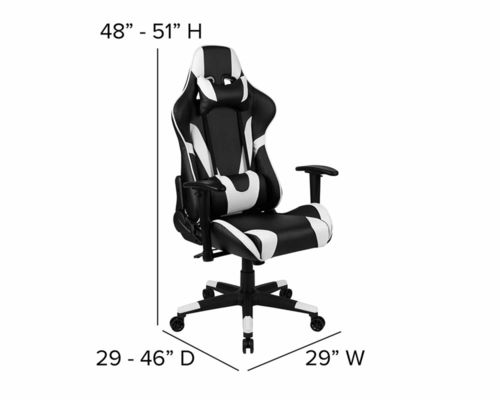Silla de juegos de computadora de oficina ergonómica con función de giro 360 / ajuste de altura / reclinación