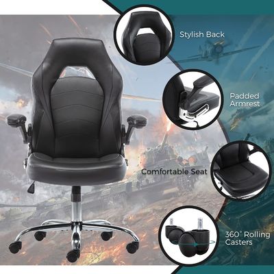 Silla giratoria de cuero sintético ALINUNU Silla ergonómica para juegos de computadora para carreras en casa