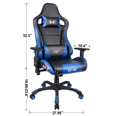 Color personalizado Silla de juegos de computadora de oficina con espalda alta de cuero de PU estilo giratorio de carreras