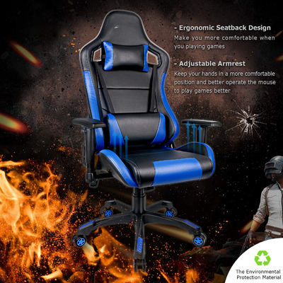 Color personalizado Silla de juegos de computadora de oficina con espalda alta de cuero de PU estilo giratorio de carreras