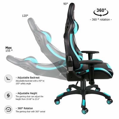 Mejora tu configuración de juego con la silla giratoria de juegos de cuero de PU de ALINUNU